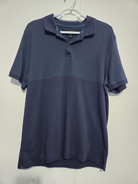 Banana Republic Other - Banana Republic Dress Polo Shirt Men’s Large Blue Short Sleeve Casual Golf Shirt